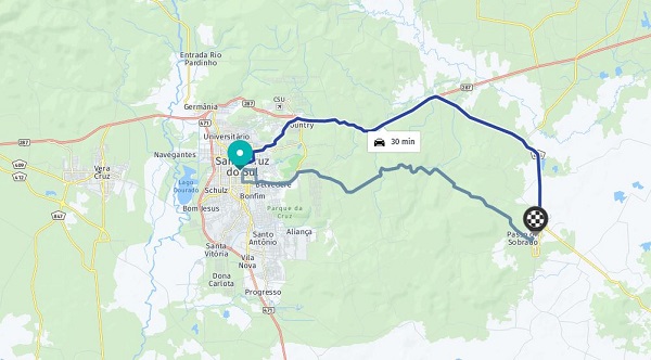 De Santa Cruz ao Balne‡rio Nunes, em Passo do Sobrado, s‹o cerca de 30 minutos de deslocamento