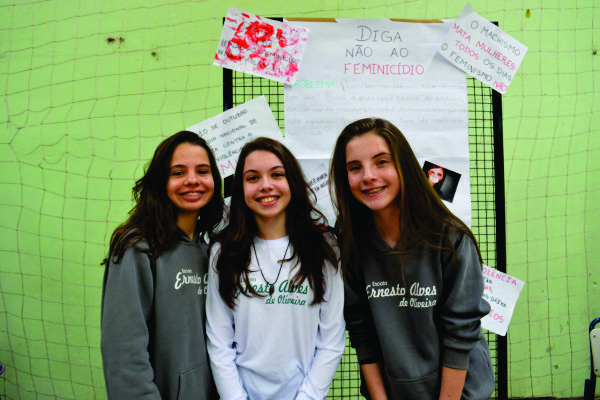 Valentina Schaefer, Joana Kersting e Mylena Penna: criadoras do projeto Diga Não ao Feminicídio