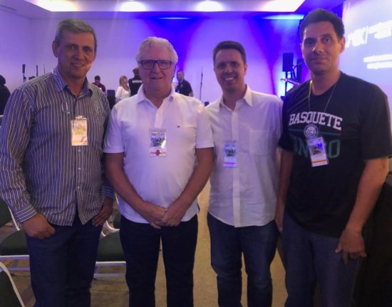 Presidente do UNICO Marco Jardim, o Presidente do Comitê Brasileiro de Clubes - CBC, Jair Alfredo Pereira, Lucas Áreas de Marco, Gestor Administrativo do UNICO